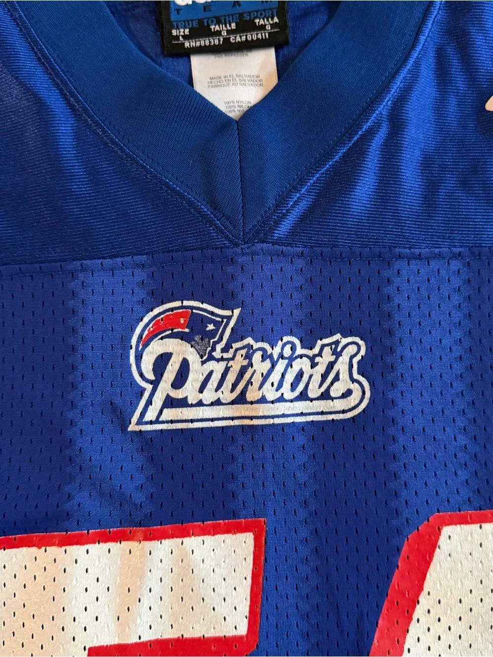 Adidas Team New England Patriots Tedy Bruschi Jersey Men L Mesh Vintage NFL #54